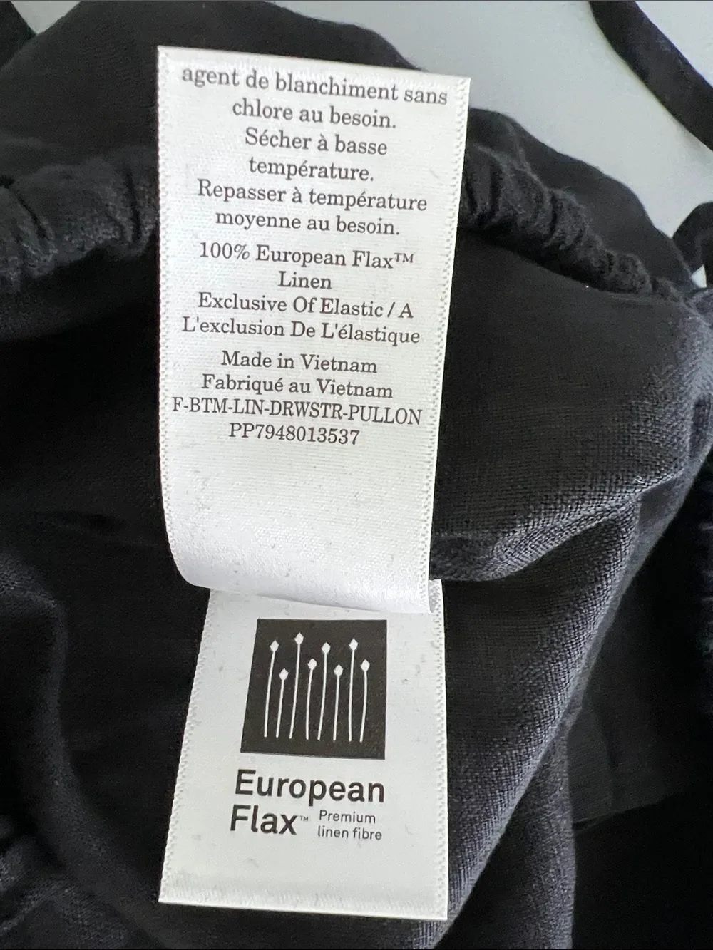 New Everlane THE DRAWSTRING PANT IN LINEN Black Size XXS